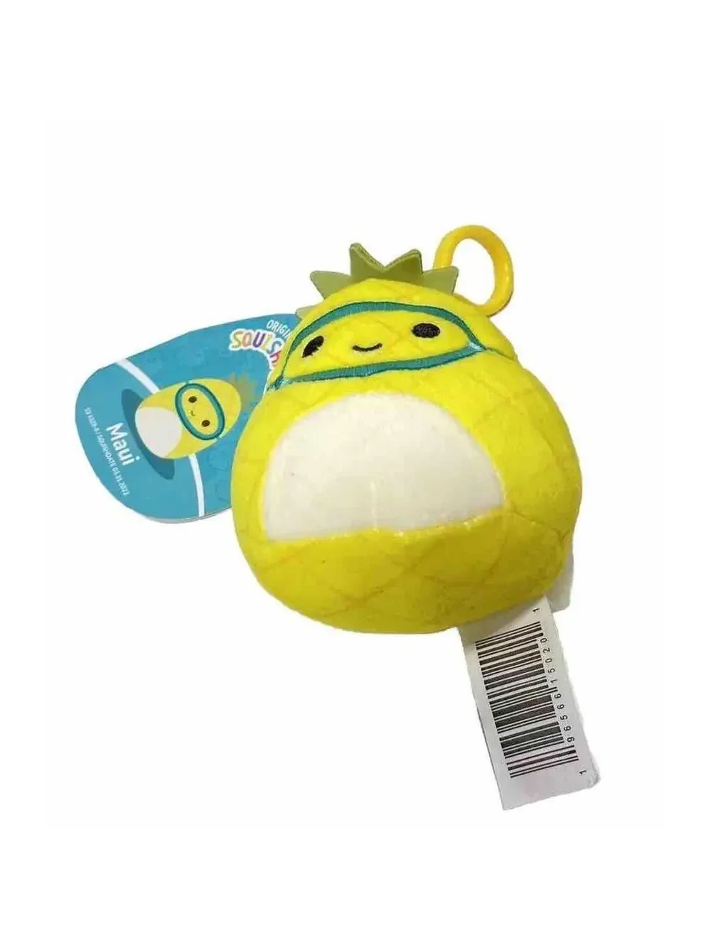 Maui Squishmallows Clip-On Pineapple Plush Toy, Soft Collectible Stuffed Animal